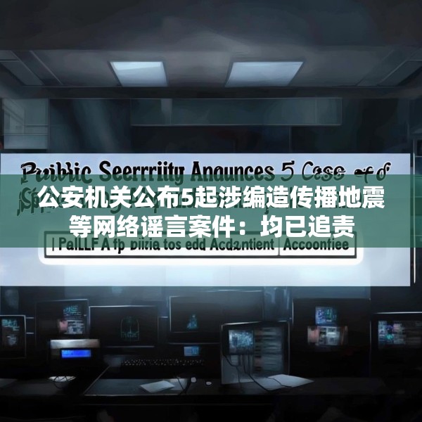 公安机关公布5起涉编造传播地震等网络谣言案件：均已追责