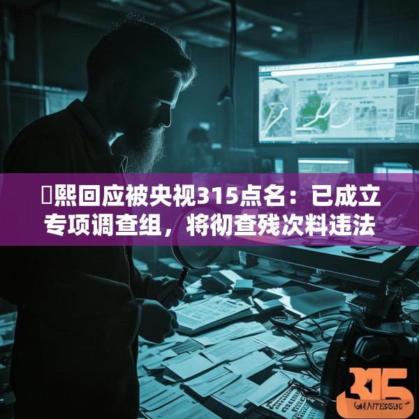 嫚熙回应被央视315点名：已成立专项调查组，将彻查残次料违法回收