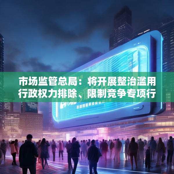 市场监管总局：将开展整治滥用行政权力排除、限制竞争专项行动