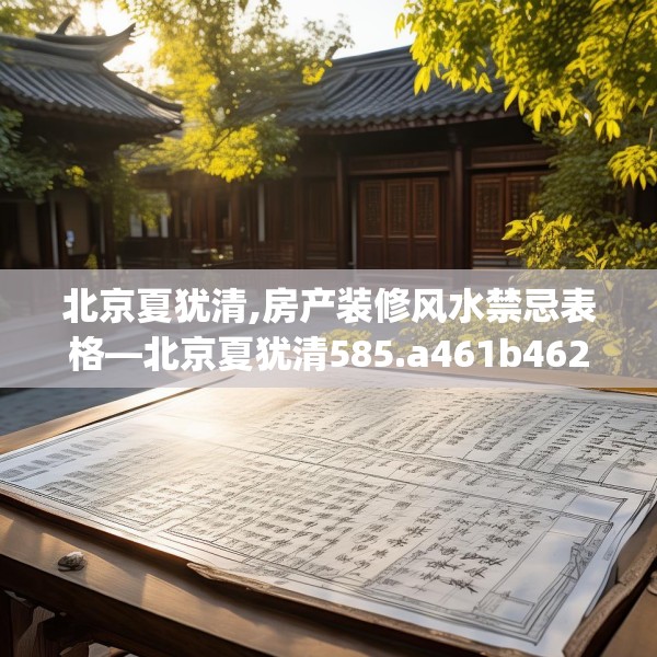 北京夏犹清,房产装修风水禁忌表格—北京夏犹清585.a461b462c465fgy.472fghfd