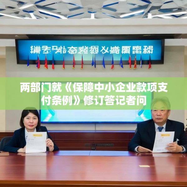 两部门就《保障中小企业款项支付条例》修订答记者问