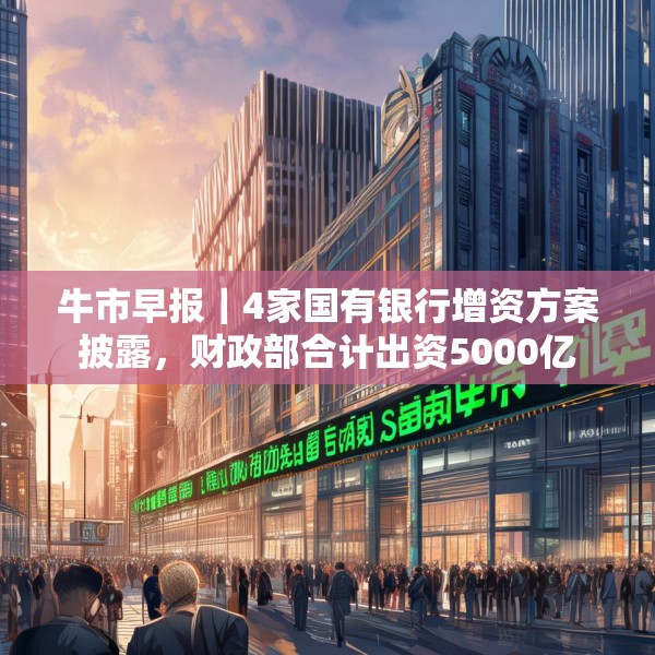 牛市早报｜4家国有银行增资方案披露，财政部合计出资5000亿