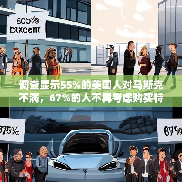 调查显示55%的美国人对马斯克不满，67%的人不再考虑购买特斯拉汽车