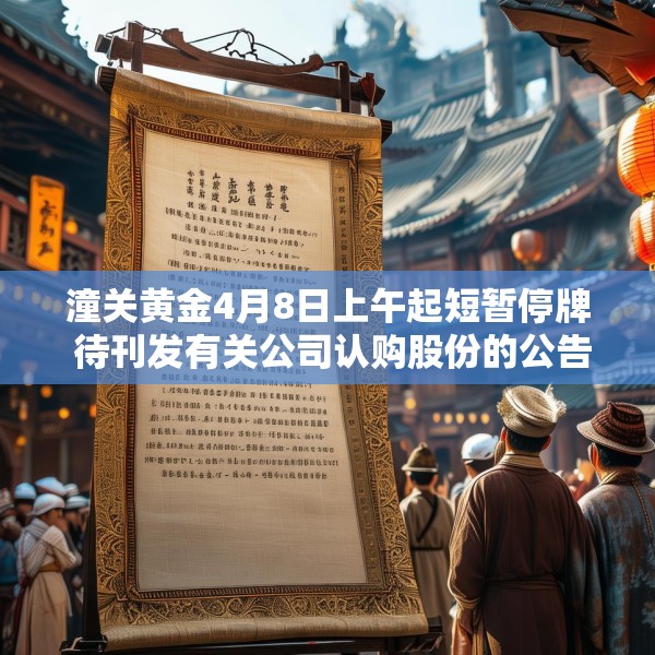 潼关黄金4月8日上午起短暂停牌 待刊发有关公司认购股份的公告