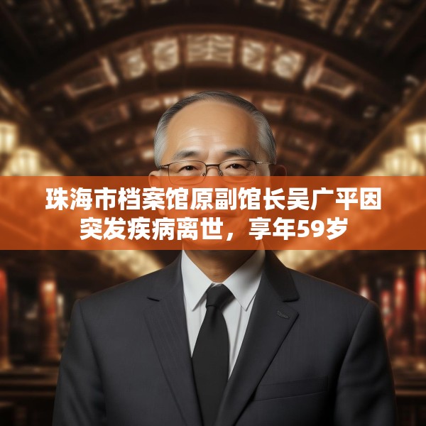珠海市档案馆原副馆长吴广平因突发疾病离世，享年59岁