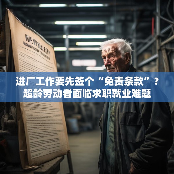 进厂工作要先签个“免责条款”？超龄劳动者面临求职就业难题