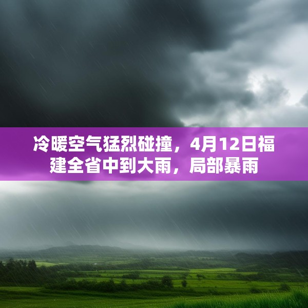 冷暖空气猛烈碰撞，4月12日福建全省中到大雨，局部暴雨