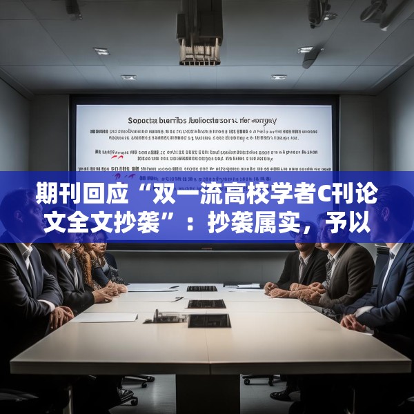 期刊回应“双一流高校学者C刊论文全文抄袭”：抄袭属实，予以撤稿