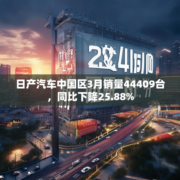日产汽车中国区3月销量44409台，同比下降25.88%