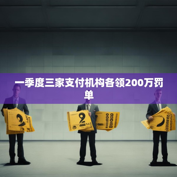 一季度三家支付机构各领200万罚单