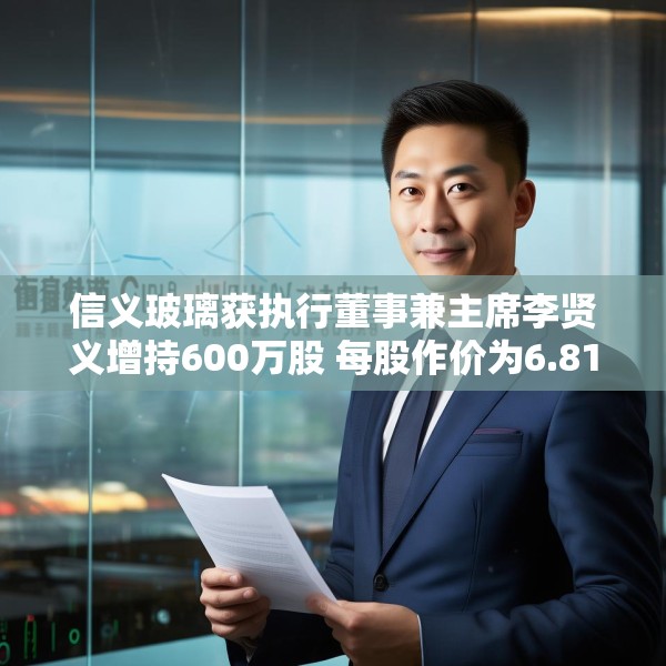 信义玻璃获执行董事兼主席李贤义增持600万股 每股作价为6.8148港元