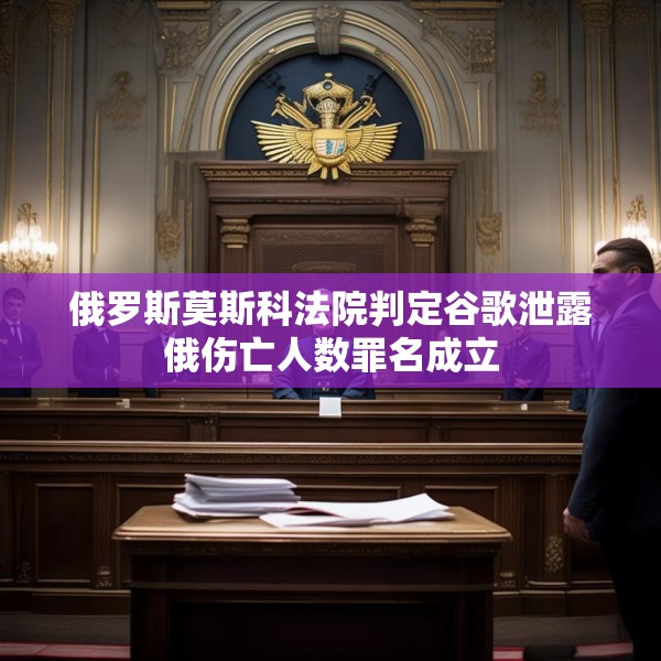 俄罗斯莫斯科法院判定谷歌泄露俄伤亡人数罪名成立