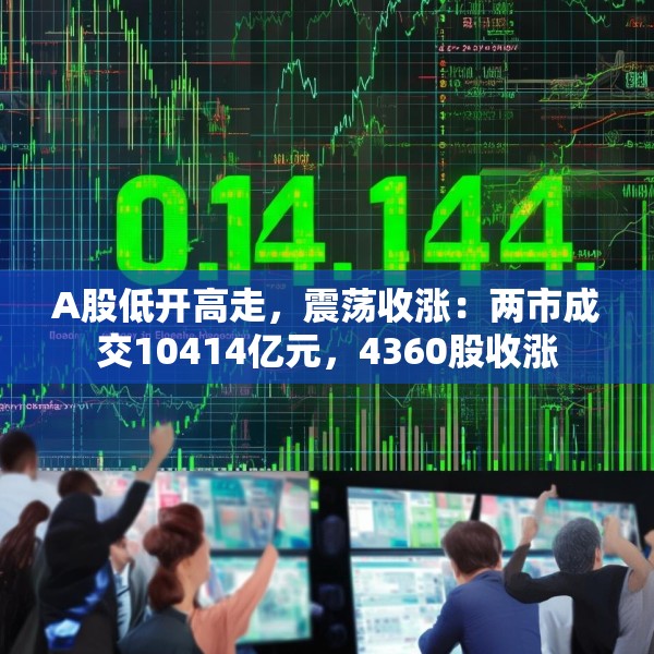 A股低开高走，震荡收涨：两市成交10414亿元，4360股收涨