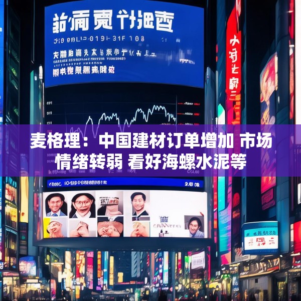 麦格理：中国建材订单增加 市场情绪转弱 看好海螺水泥等