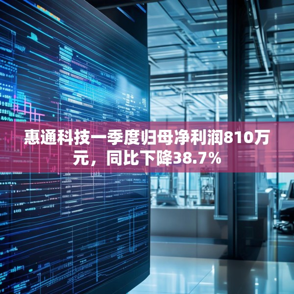 惠通科技一季度归母净利润810万元，同比下降38.7%