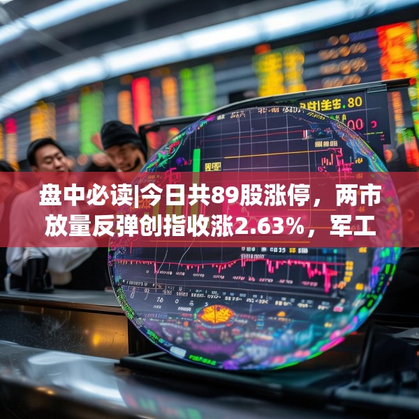 盘中必读|今日共89股涨停，两市放量反弹创指收涨2.63%，军工概念集体爆发