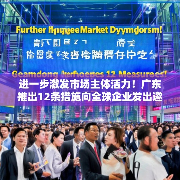 进一步激发市场主体活力！广东推出12条措施向全球企业发出邀约