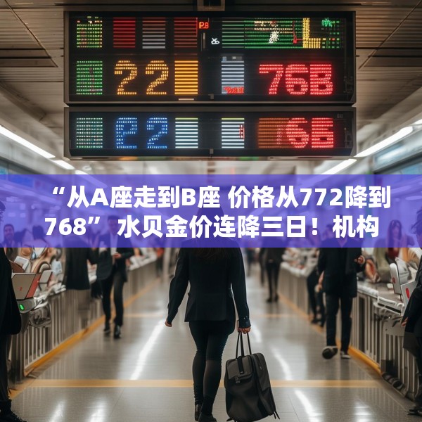 “从A座走到B座 价格从772降到768” 水贝金价连降三日！机构调整预期