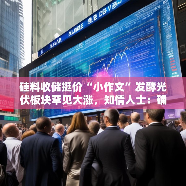 硅料收储挺价“小作文”发酵光伏板块罕见大涨，知情人士：确实在谈
