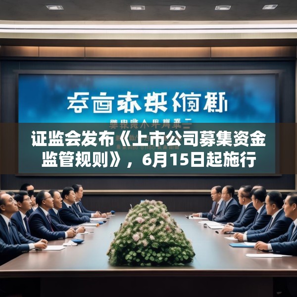 证监会发布《上市公司募集资金监管规则》，6月15日起施行