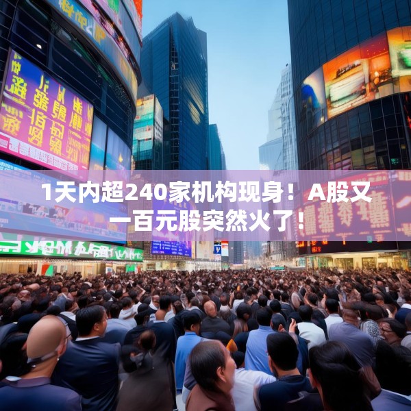 1天内超240家机构现身！A股又一百元股突然火了！