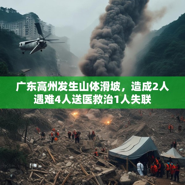 广东高州发生山体滑坡，造成2人遇难4人送医救治1人失联