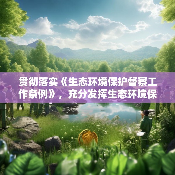 贯彻落实《生态环境保护督察工作条例》，充分发挥生态环境保护督察利剑作用