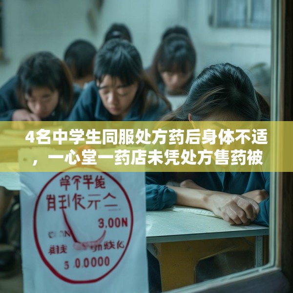 4名中学生同服处方药后身体不适，一心堂一药店未凭处方售药被罚1万元