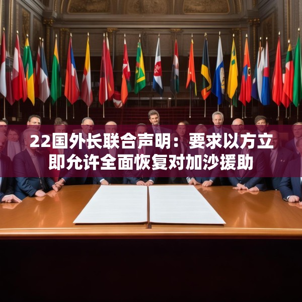 22国外长联合声明：要求以方立即允许全面恢复对加沙援助