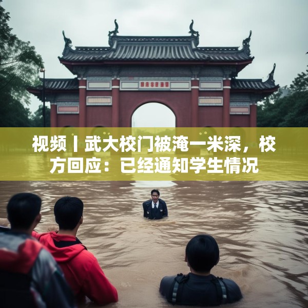 视频丨武大校门被淹一米深，校方回应：已经通知学生情况