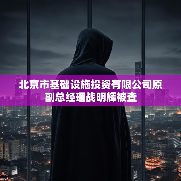 北京市基础设施投资有限公司原副总经理战明辉被查
