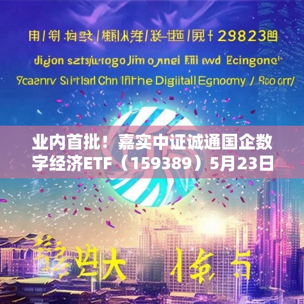 业内首批！嘉实中证诚通国企数字经济ETF（159389）5月23日成立