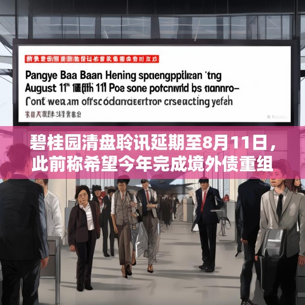 碧桂园清盘聆讯延期至8月11日，此前称希望今年完成境外债重组