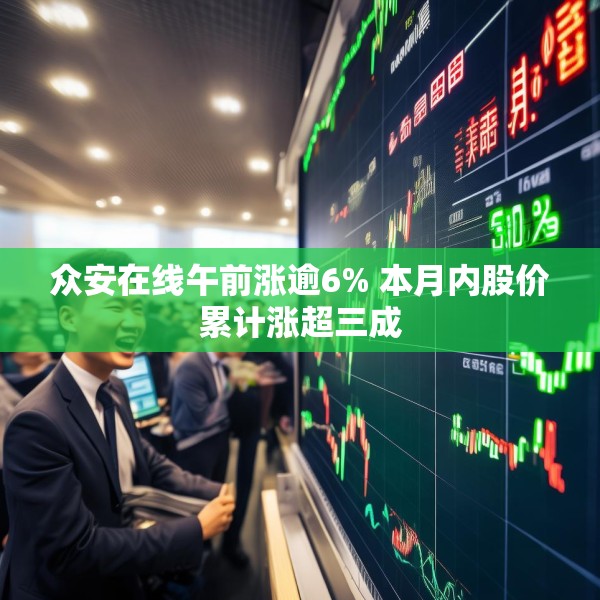 众安在线午前涨逾6% 本月内股价累计涨超三成
