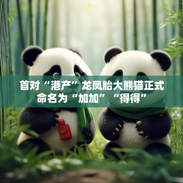 首对“港产”龙凤胎大熊猫正式命名为“加加”“得得”