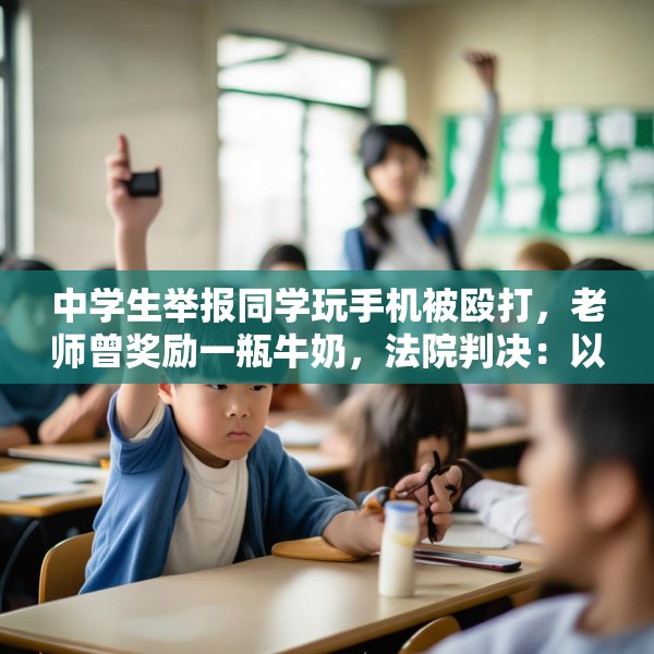 中学生举报同学玩手机被殴打，老师曾奖励一瓶牛奶，法院判决：以举报代管理不可取