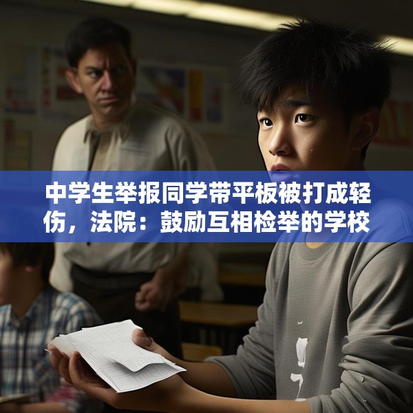 中学生举报同学带平板被打成轻伤，法院：鼓励互相检举的学校应担责三成