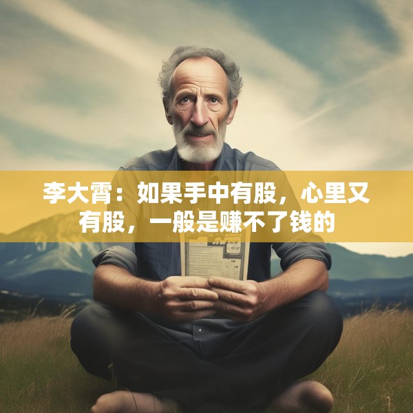 李大霄：如果手中有股，心里又有股，一般是赚不了钱的