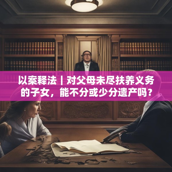 以案释法｜对父母未尽扶养义务的子女，能不分或少分遗产吗？