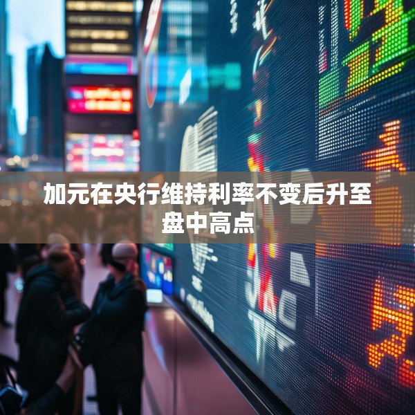 加元在央行维持利率不变后升至盘中高点