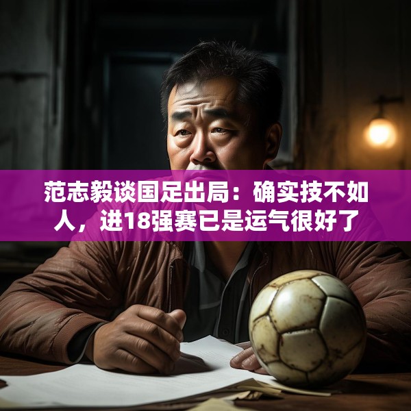 范志毅谈国足出局：确实技不如人，进18强赛已是运气很好了