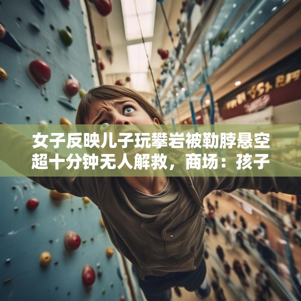 女子反映儿子玩攀岩被勒脖悬空超十分钟无人解救，商场：孩子无碍，有专人处理