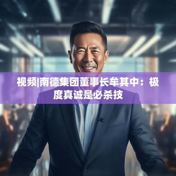 视频|南德集团董事长牟其中：极度真诚是必杀技