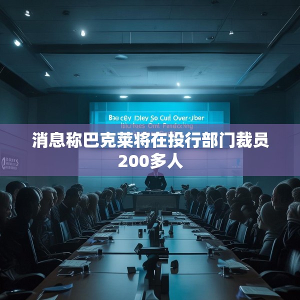 消息称巴克莱将在投行部门裁员200多人