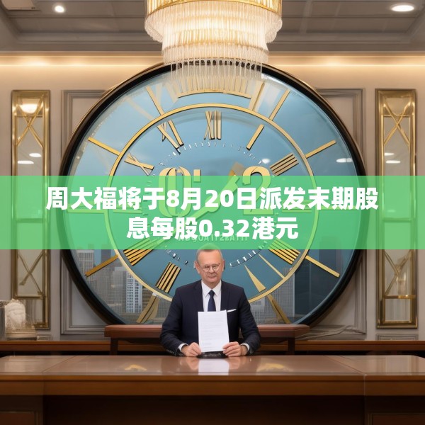 周大福将于8月20日派发末期股息每股0.32港元
