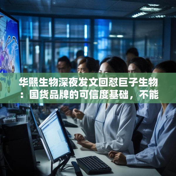 华熙生物深夜发文回怼巨子生物：国货品牌的可信度基础，不能建立在学术名称与概念滥用之上
