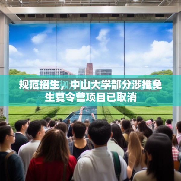 规范招生，中山大学部分涉推免生夏令营项目已取消
