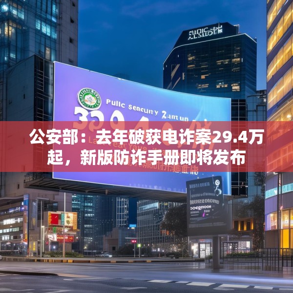 公安部：去年破获电诈案29.4万起，新版防诈手册即将发布
